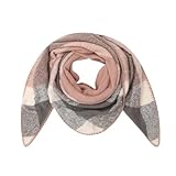 schal rosa wolle kariert  Ever Bloom Damen Schal kariert, Herbst Winter Halstuch, Winterschal mehrfarbig Karo Deckenschal warm weich, S23683:Rosa Grau