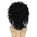 Miss U Hair Jerry Curl Wig Mens Short Black Curly Wig With Mustache 70s Rocker Mullet Halloween Costume