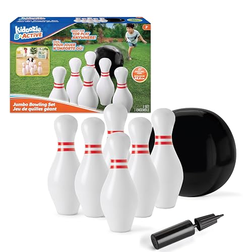 Kidoozie Jumbo Bowling Set - Roll into Gigantic Fun and Strike Out at Boredom - The Perfect Indoor and Outdoor Activity for Ages 3+