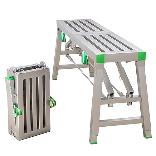XCHSXYL Andamio Plegable portátil de Acero, Plataforma de Trabajo, andamio de Soldadura, Escalera, Taburete, Banco para Lavar vehículos, Limpiar Ventanas, Decorar, Carga máxima d