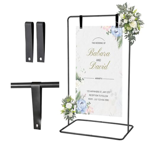 Image of Supvox backdrop stand metal photo display frame in gold with floor-standing support and weighted base for signage decor, compatible with free-standing floral and balloon arrangements decor frame