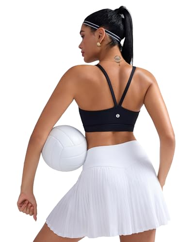 RUNNING GIRL Light Impact Sports Bras for Women, Molded Cup Thin Strappy Sports Bra with Sewn in Pads3