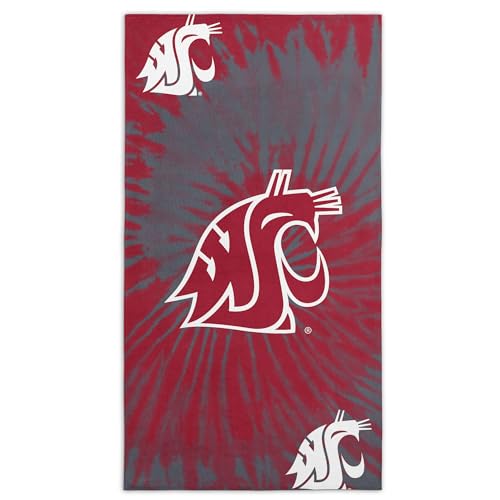 Northwest NCAA Washington State Cougars Unisex-Adult Beach Towel, 30" x 60", Psychedelic