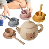 Juego De Té De Silicona – Diseño Resistente | Menaje Infantil De Juguete | Set De para Niños Juego Simbólico Educativo Y Regalo
