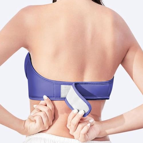 Brustmassagegerät, Elektrischer Brustvergrößerung Gerät mit 3 Modi, Ladefähiger Drahtloser Massagen-BH, Brustmassager mit Wärmefunktion für Brustvergrößerung und Verbesserung von Brustschwäche (Lila)