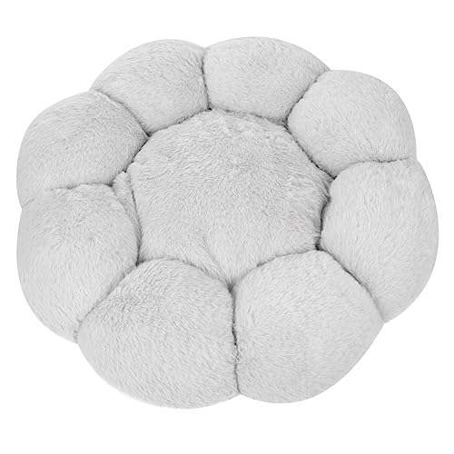 Angoily 猫のぬいぐるみクッション 屋内 ふわふわ 温暖化 かわいい猫ベッド フリース ペットベッドマット 小さな猫のクッション ペットの猫の巣 バニーダウン Grey