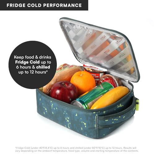 Image of Titan by Arctic Zone Fridge Cold Lunch Box with 2 Gel Ice Packs, Small Insulated Cooler Bag with Leak Proof Lining for School and Work, Pixel Camo
