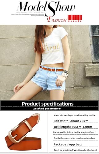 Women’s Leather Belt with Pin Buckle Casual Genuine Cowhide Waist Belt for Jeans Dress Pants Skirts Office Daily Wear3