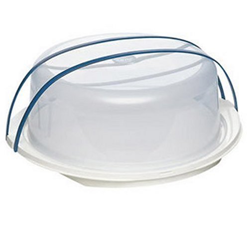 Emsa 2144301200 Tortenbutler mit Haube, Ø 30 cm, Höhe 11 cm, Weiß/Blau, Superline