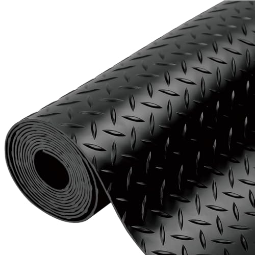 3mm Anti-Slip Rubber Diamond Floor Mat - Durable, Non-Skid, Waterproof Floor Protection for Home, Gym, Garage, and Vehicles,0.5-1.5m,1-10m(1X1m/3.3X3.3ft)