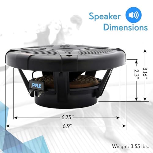 image for Pyle Dual 6.5’’ Water-Resistant Marine Speakers - 2-way IP-X4 Weat