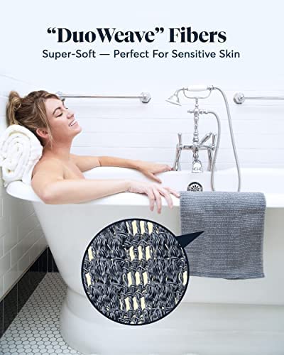 Sutera - Exfoliating Shower Towel, Premium Japanese Scrub Wash Cloth, Deep Cleanse For Body Face, Microabrasion Duo Fibers Durable Quick Drying, Asian Spa Skin Care Bath Washclose, Extra Long Design #TOP5