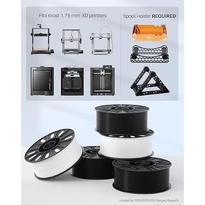 ELEGOO PLA+ Filament 1.75mm Black 3KG, High Toughness PLA Plus 3D Printer Filament Dimensional Accuracy +/- 0.02mm, 3kg Large Spool(6.6lbs) Fits for Most FDM 3D Printers