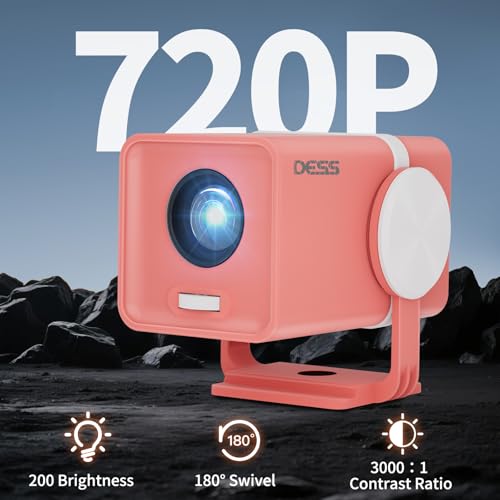 Mini Projector, Portable-Outdoor Projector, Android 13 with Built-in Apps, WiFi 6 & Bluetooth 5.0 Small Video Projector, 180° Rotatable Auto Keystone，Home Cinema Projector