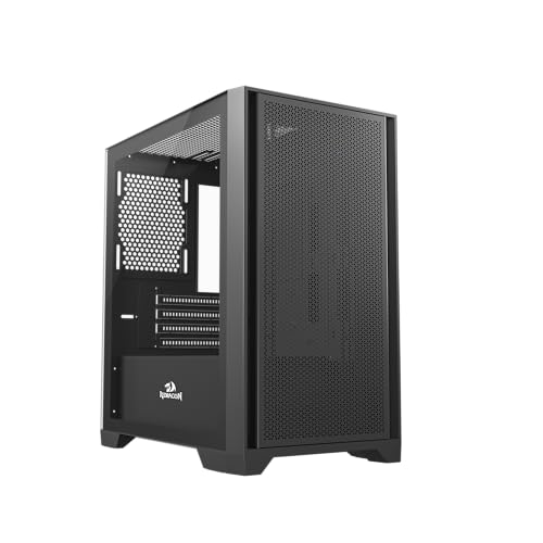Gabinete para PC Redragon GC-540 ITX/Micro-ATX para juegos, con diseño magnético y filtro de polvo, panel lateral de acrílico transparente, I/O ajustable y flujo de aire completamente ventilado, con dos paneles de vidrio templado, color negro miniatura 1