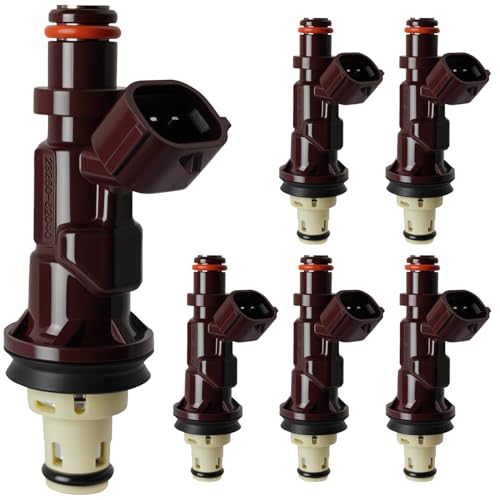 XLNTAPS Upgraded 2 Holes Fuel Injectors Fit for Toyota: 4Runner 1999-2002, Tacoma 1999-2004, Tundra 2000-2004,V6 3.4L,OEM 23250-62040 (6 Pcs)