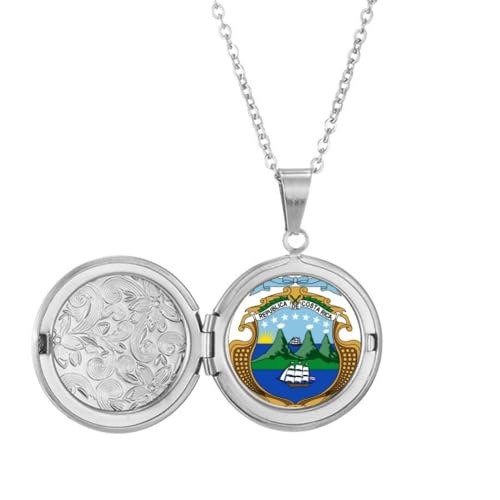 Collier médaillon Costa de qualité supérieure avec emblème national et porte-photo
