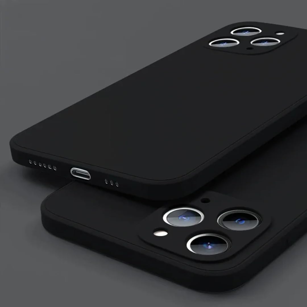 Coque silicone iPhone 14 Pro noir anti trace et anti glisse
