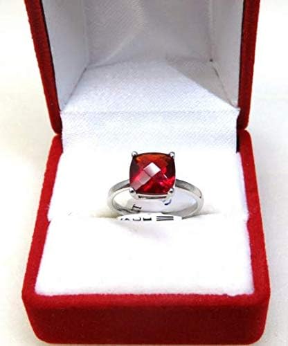 Miniatura 5 de R90808G Anillo de plata de ley de 0.315 in (1,6 quilates) con corte cojín de helenita verde estilo clásico