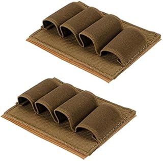 Aekvinks 2pcs Military Tactical Elastic Flashlight Chemlight Battery Holder Bullet Shot Shell Pen Organizer Storage Bag Hook and Loop(2pcs Tan)