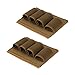 Aekvinks 2pcs Military Tactical Elastic Flashlight Chemlight Battery Holder Bullet Shot Shell Pen Organizer Storage Bag Hook and Loop(2pcs Tan)