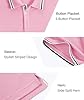 geeksport Men's Polo Shirt Short Sleeve Golf Polo Outdoor Breathable Tops for Mens Sports T-Shirt Work Tee Pink XL #2