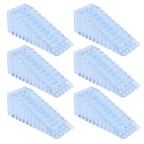 Healeved Topes de Puerta de Silicona Forma de Cuña Antideslizantes Transparentes 6 Unidades para Uso Doméstico Protección contra Viento y Golpes Puertas de Madera Metal y Cristal