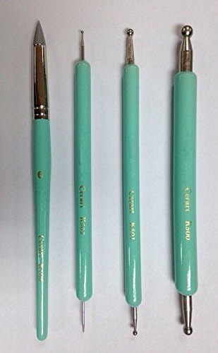 Set of 4 Tiffany Ball Tools Double Tip with Silicone Brush N 6