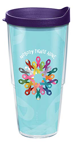 Tervis American Cancer Society - Ribbons Made in USA Double Walled Insulated Tumbler Travel Cup Keeps Drinks Cold & Hot, 24oz, Classic