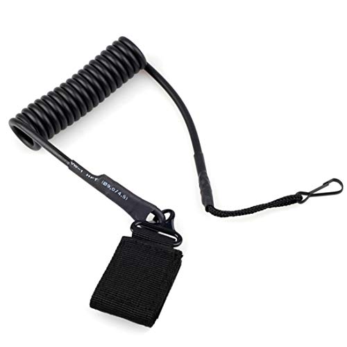 Cable de sujeción Multiusos Molle Tactical Pistol Lanyard Enrollado Cable Cuerda Segura ToGames-ES