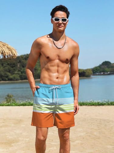 Generic Mens Swim Trunks with Compression Liner 2 in 1 Swimwear 7"" Inseam Quick Dry Swimsuit Board Shorts3