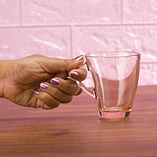 Image of Pasabahce Penguen Mug from House of Pasabahce The Original Pasabahce from Turkey, Pink Transparent Penguen Mugs, 170 ml in Set of 6 Pcs, Perfect fit for Tea /Coffee.