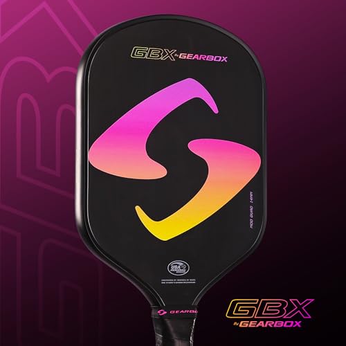 Image of Gearbox GBX Quad Mod 14mm Pickleball Paddle - Textured Glass Fiber Face, Enhanced Spin & Control, PU Molded Handle, 14mm Poly Core - Lightweight, Durable, High-Performance Paddle