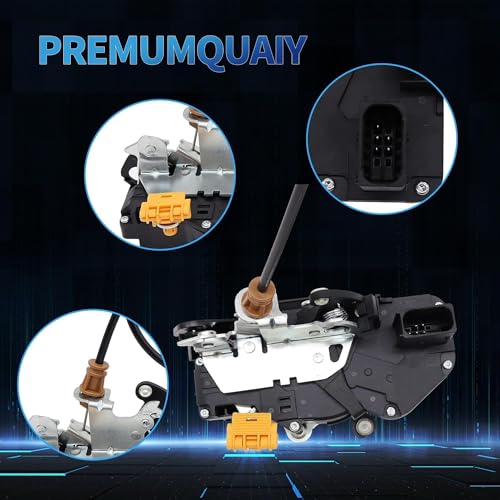 Image of HiSport 22862028 Power Door Lock Latch Actuator with Cable Front Left Driver Side - Compatible with Chevy Silverado 1500 2500HD 3500HD GMC Sierra 2010-2014 - Replaces 931920
