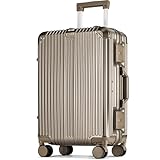 POSH Handgepäck Koffer M - Hartschale 60x40x25 cm Polycarbonat Trolley mit Aluminium Rahmen & 2 TSA-Schlössern - Leise 360° Rollen - Robuster Business Reisekoffer 47L - Inklusive Kofferschutzhülle