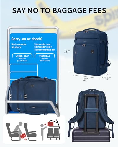 Image of ECOHUB Travel Backpack Airline Approved Under Seat Personal Item Bag | Carry on Backpack Water Resistant Fit 15.6 inch Laptop AirTag Pocket, Lightweight Casual Daypack for Women Men with USB Port