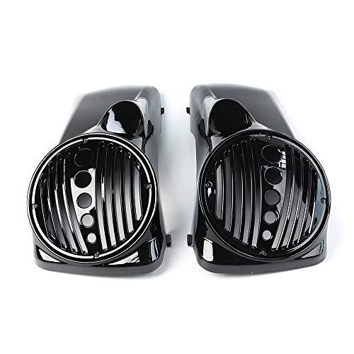 Cubiertas para altavoces de alforjas Vivid Black 8" con puerto para tweeter para Harley Davidson Touring 1994-2013 Electra Glide Street Glide miniatura 6