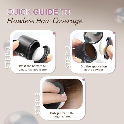 Image of Glamveda Cover-Up Hair Powder - Brown | Covers Grey Roots & Bald Spots Instantly | Root Touch Up | Highly Pigmented, Fuller & Denser Look | Long-Lasting | Matte Finish | Fine Powder | Natural Look 4g