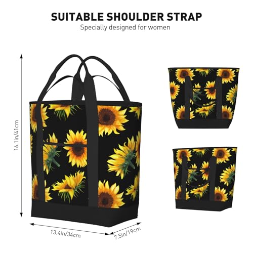 Sunflower Insulated Tote Bag – Premium Insulation, Leakproof & Durable, Ideal For Grocery Shopping, Picnics, Food Delivery & Travel3