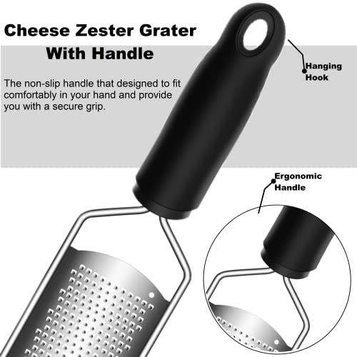 Bidful Cheese Zester Grater Handheld With Handle-Lemon Citrus Zester Tool Graters For Kitchen Stainless Steel Salad Spinner Cake Decorating Supplies,Perfect Kitchen Gadgets Zucchini Nutmeg Ginger Peeler thumb #2