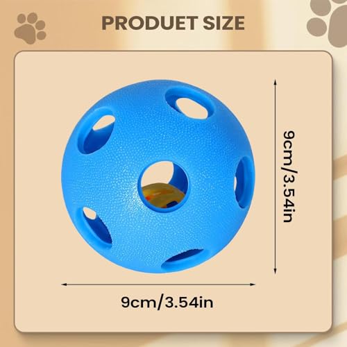 Leckerli- Ball für Hunde, interaktiv mit Glocke, ausgehöhltes, Leckerli- Spender, Hundespielzeug, für Reinigung, Training, kleine, mittelgroße und große Rassen, reduziert Langeweile-5