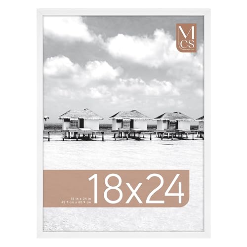 Image of MCS Foundation 18x24 Poster Frame Traditional White, Vertical & Horizontal Wall Hanging Large Picture Frame for Photos, Posters & Art Prints (1-Pack)