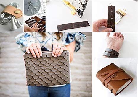 Lot De Cuir Véritable 500 G - Coupons De Différentes Tailles Et Couleurs - Pour Travaux Manuels, Réparations, DIY