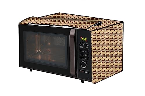 Image of The Furnishing Tree PVC Waterproof Microwave Oven Cover Compatible for Panasonic 27 L Convection NN-CD684BFDG Symmetric Pattern Beige