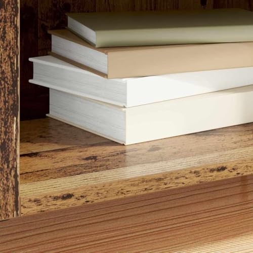 Meuble de rangement vinyle bois vieilli 121 cm pour salon - 5