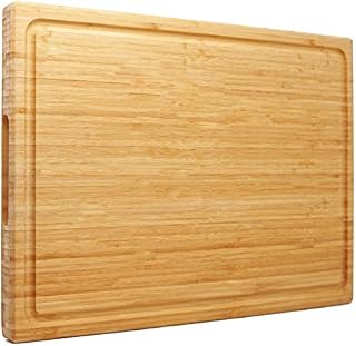 Extra Large XXXL Bamboo Cutting Board 61x40 cm,Largest Wooden Butcher Block for Turkey, Meat, Vegetables, BBQ, Over The Sink Chopping Board with Handle and Juice Groove