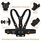 Adiwo Action Chest Strap Mount, Camera Adjustable Chest Strap with J Hook Adapter and Thumbscrew, Easy Installation, with Phone Holder, for Gopro Hero Series, OSMO and Most Cameras, Phone - Image 4