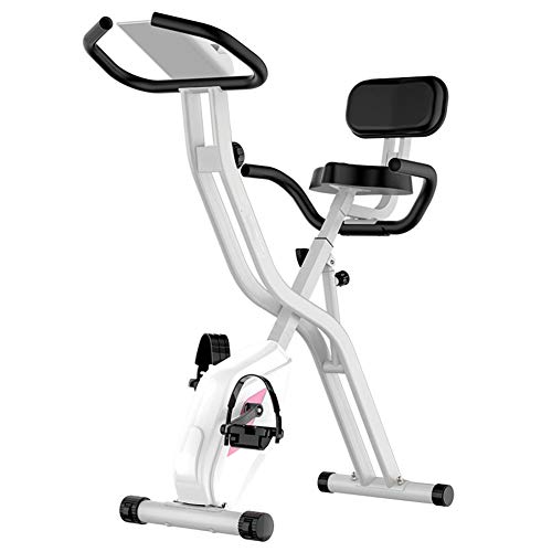 QLGRXWL Bicicleta estática, Home Trainer con sensores de Pulso Manual, con Respaldo, Plegable,B