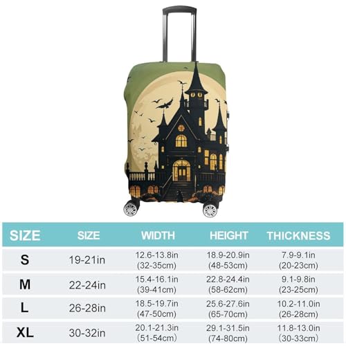 Carry on Luggage Cover Black Haunted Mansion Suitcase Covers for Luggages Tsa Approved Travel Luggage Sleeve Protector Elastic Suitcase Protector Anti-Scratch Washable Fits 19-30 Inch Case -M2