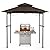 Patiomore Grill Gazebo Canopy, 8'x 5'Outdoor Double Tiered BBQ Gazebo Canopy Tent w/Air Vent, Tent Hardtop Sun Shade Shelter for Outdoor Patio, Backyard, Deck (Brown)